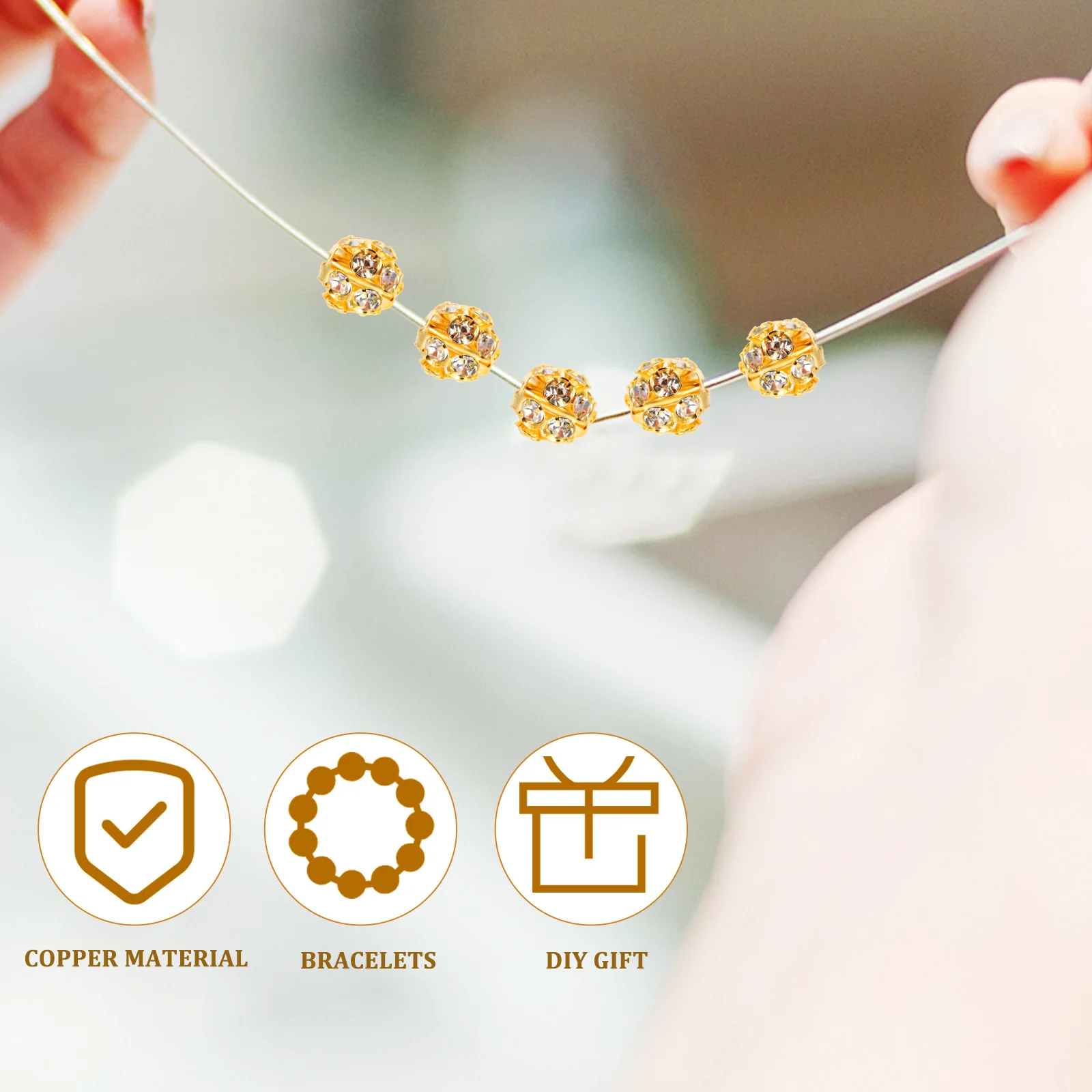 90 Pcs Bracelet Beads Rhinestones Spacer Necklace Wreath Copper Round Loose Jewellery Making Spacers for Jewelry
90 Pcs Bracelet Beads Rhinestones Spacer Necklace Wreath Copper Round Loose Jewellery Making Spacers for Jewelry