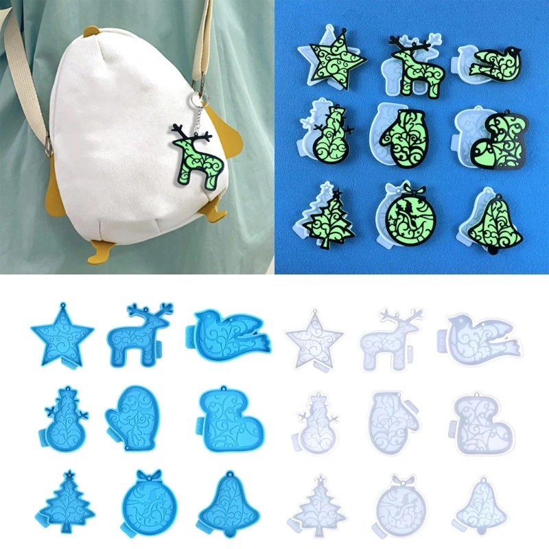9 Pcs Christmas Series Molds Keychain Epoxy Resin Mold DIY Keychain Pendant Jewelry for Christmas Day Party Gifts
9 Pcs Christmas Series Molds Keychain Epoxy Resin Mold DIY Keychain Pendant Jewelry for Christmas Day Party Gifts