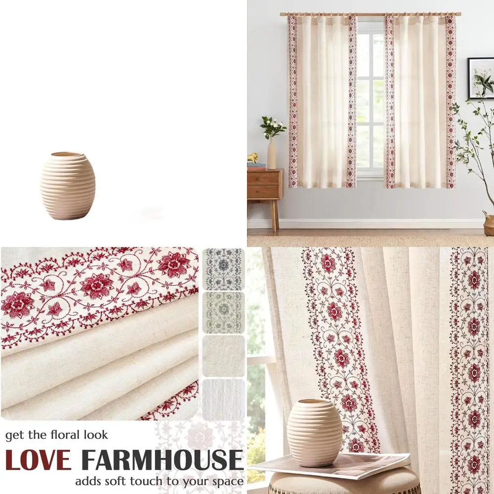 Красные винтажные шторы из льняной смеси с цветочным узором, 63 дюйма, светопропускающие, для спальни и гостиной, с карманом для карниза
Красные винтажные шторы из льняной смеси с цветочным узором, 63 дюйма, светопропускающие, для спальни и гостиной, с карманом для карниза