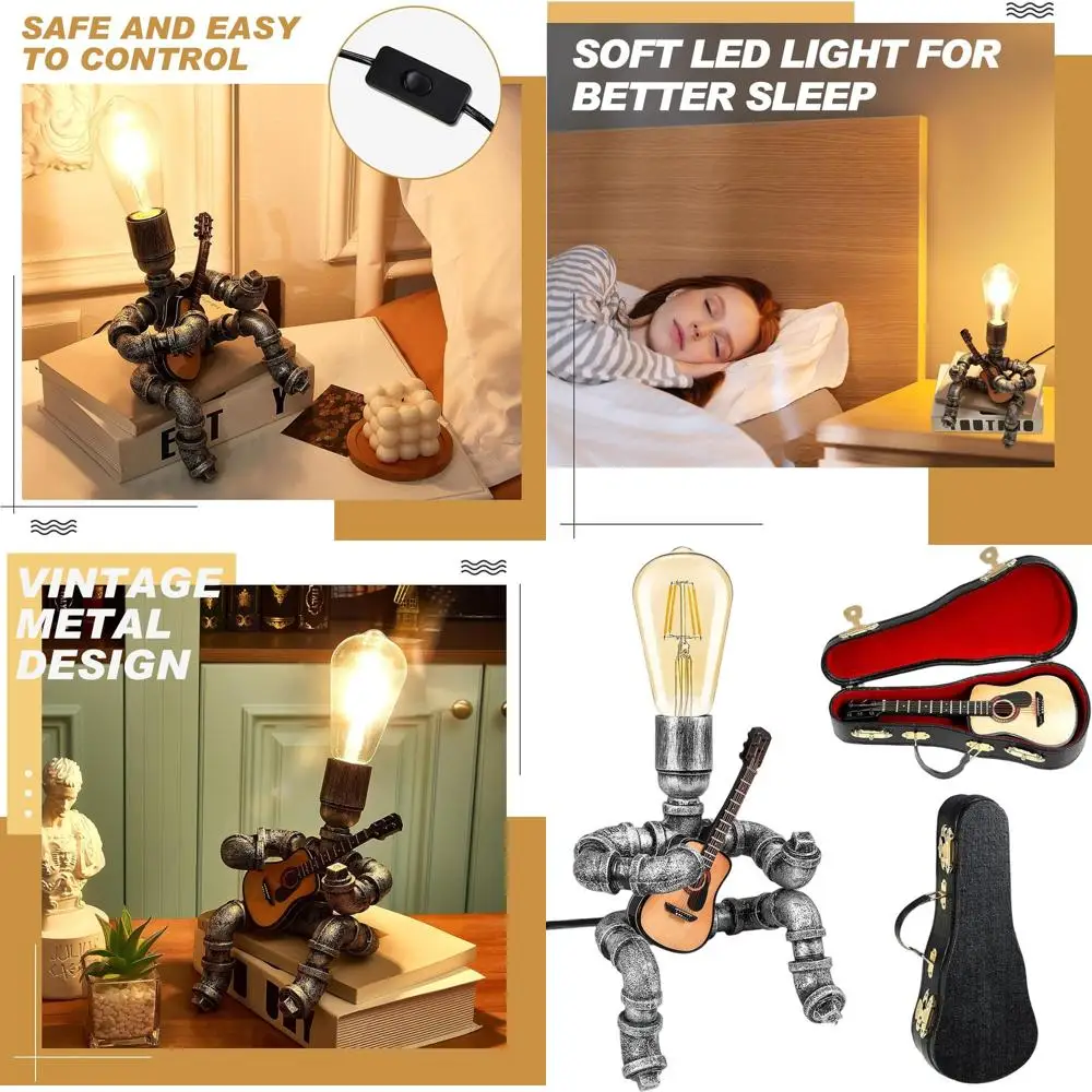 Vintage Industrial Robotic Style Desk Lamp, Silver Black Metal Pipe Table Light for Bedside, Nightstands, Bars, Cafes & Guitar L
Vintage Industrial Robotic Style Desk Lamp, Silver Black Metal Pipe Table Light for Bedside, Nightstands, Bars, Cafes & Guitar L