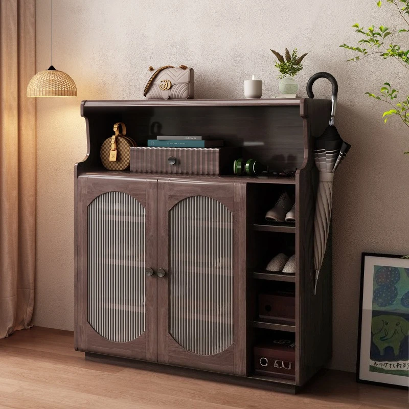 Shoe cabinet household door solid wood frame large capacity porch cabinet log wind balcony storage cabinet modern simple foyer
Shoe cabinet household door solid wood frame large capacity porch cabinet log wind balcony storage cabinet modern simple foyer