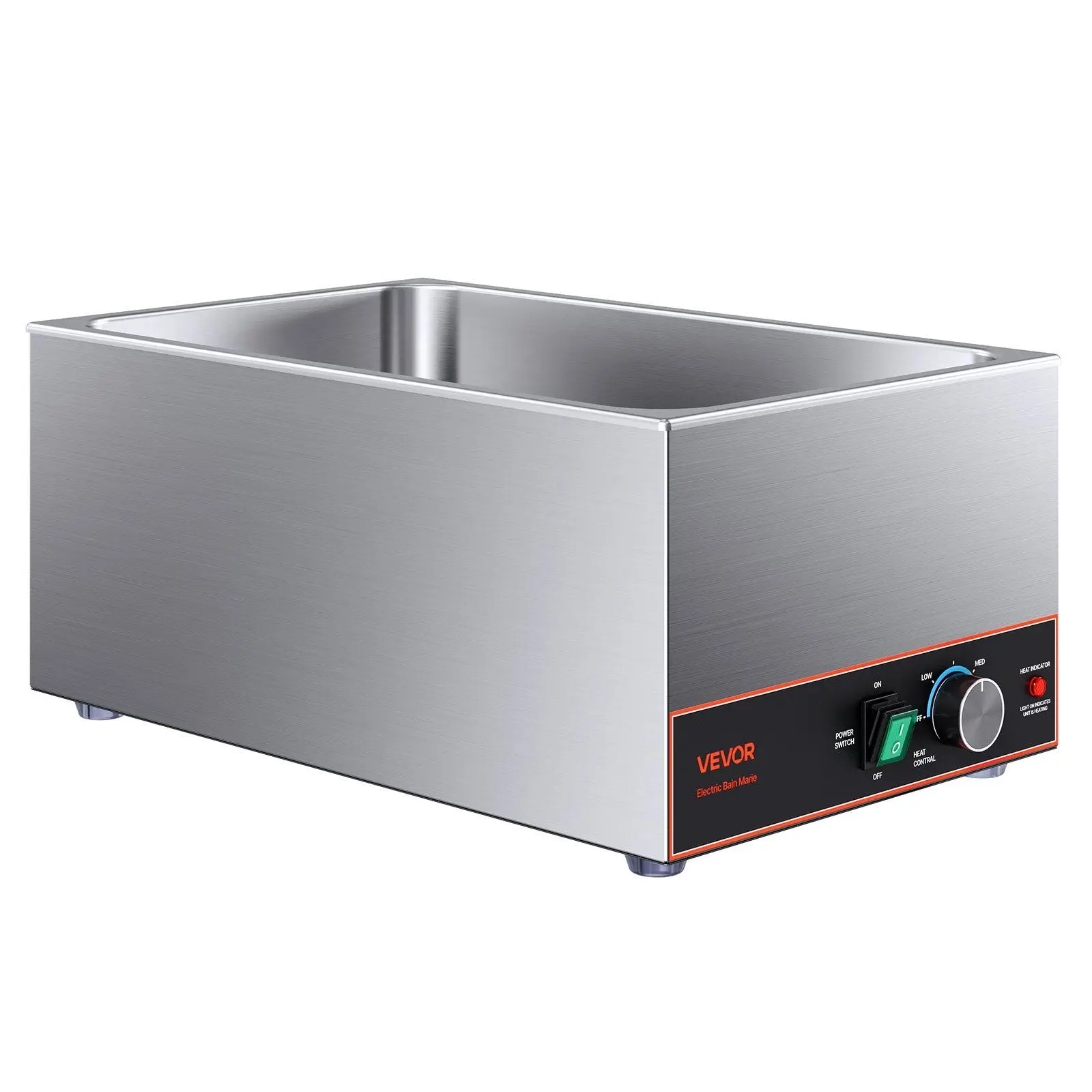 Commercial Food Warmer, 1500W Electric Stainless Steel Steam Food Warmer, Fast Heating Countertop Buffet Bain Marie with Power
Commercial Food Warmer, 1500W Electric Stainless Steel Steam Food Warmer, Fast Heating Countertop Buffet Bain Marie with Power