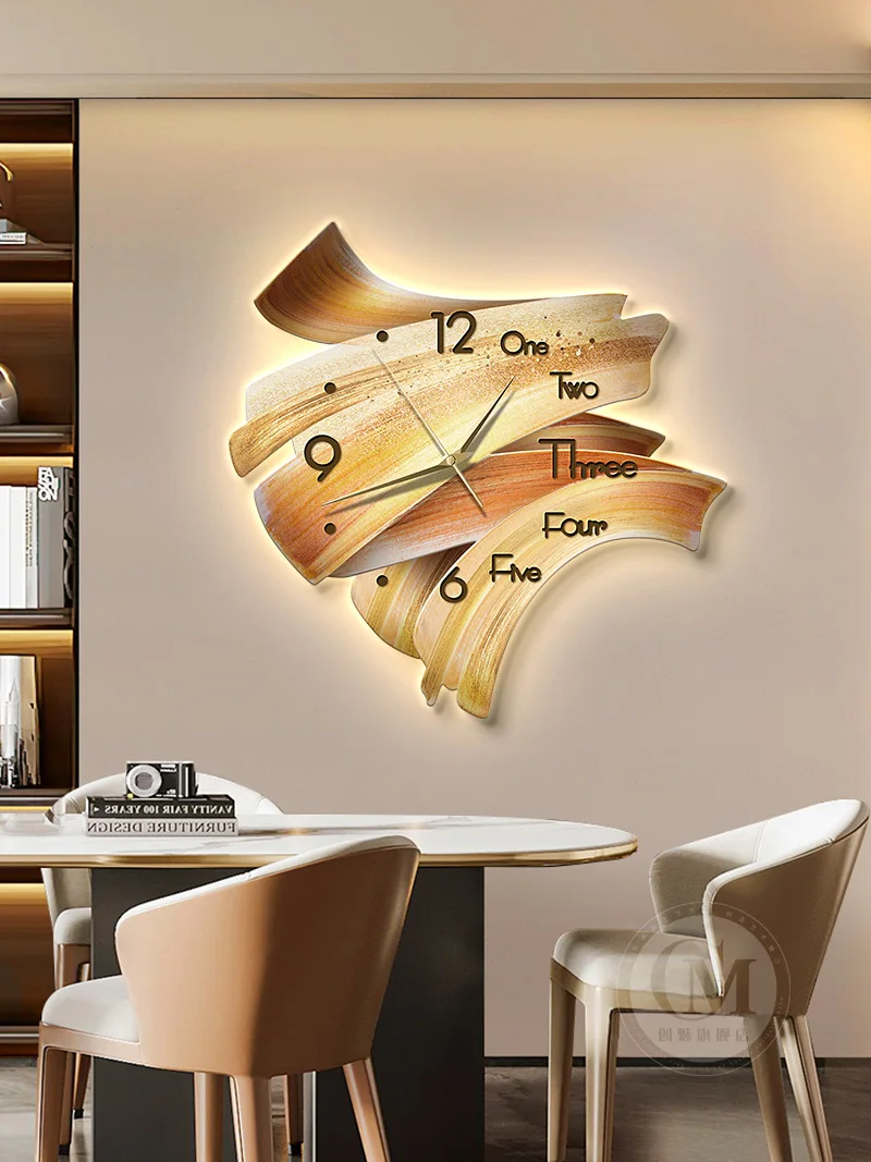 Light luxury dining room decor, simple living room creative wall clock lamp painting, silent clock mural, led clock, home decor
Light luxury dining room decor, simple living room creative wall clock lamp painting, silent clock mural, led clock, home decor