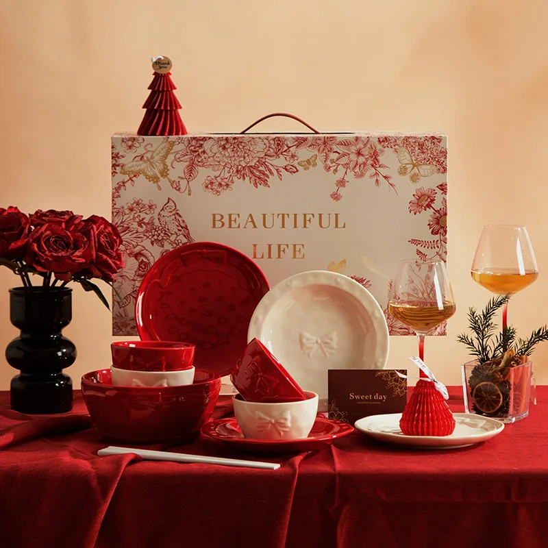 WD Wedding Celebration Ceramic Dishes and Plates Set Brocade Box Household Plates, Dishes and Tableware
WD Wedding Celebration Ceramic Dishes and Plates Set Brocade Box Household Plates, Dishes and Tableware