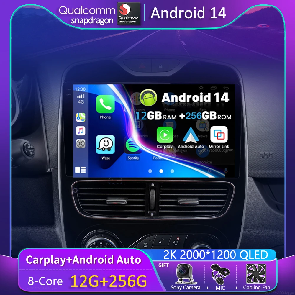 Автомобильный радиоприемник Carplay на Android 14 для Renault Clio 3 4 2012 - 2015 2016 -2018, GPS-навигация, мультимедийный плеер, стерео, Wi-Fi + 4G авто BT
Автомобильный радиоприемник Carplay на Android 14 для Renault Clio 3 4 2012 - 2015 2016 -2018, GPS-навигация, мультимедийный плеер, стерео, Wi-Fi + 4G авто BT