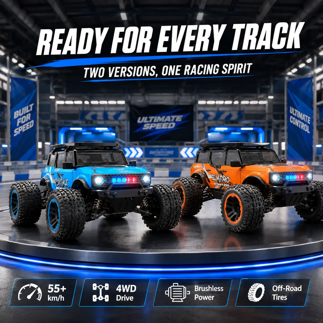 Speed 55km/h Brushless Version Remote Control Car for Multiple Venues Off Road Chassis Grip Max with Anti Slip Tire 1:20 Powerful 4WD RC Car
Speed 55km/h Brushless Version Remote Control Car for Multiple Venues Off Road Chassis Grip Max with Anti Slip Tire 1:20 Powerful 4WD RC Car
