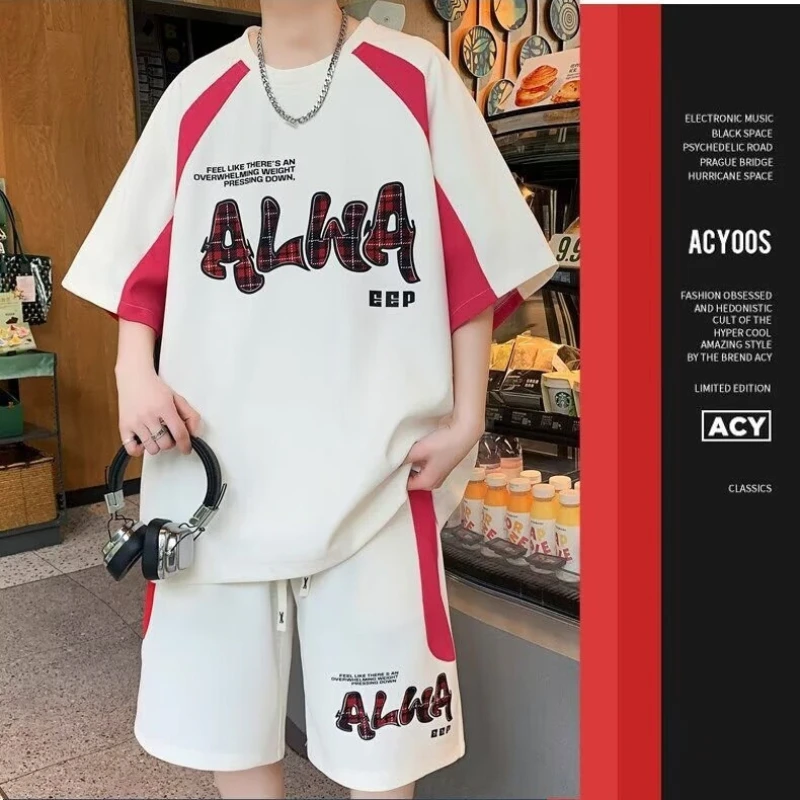 Summer Men's Casual Short Set Harajuku High Street Youth Sports Set Loose T-shirt Shorts 2-piece Set S-6XL Men Clothing 2026 New
Summer Men's Casual Short Set Harajuku High Street Youth Sports Set Loose T-shirt Shorts 2-piece Set S-6XL Men Clothing 2026 New
