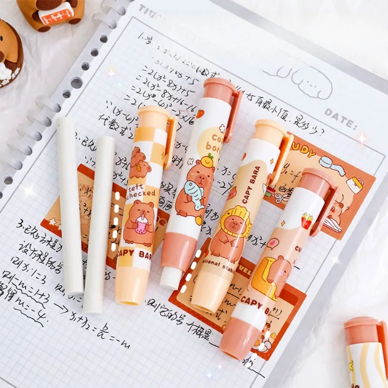 3PCS Popular Kapibara Press Eraser Cute Capybara Student High-looking Press Retractable Eraser School Supplies Pretty Stationery
3PCS Popular Kapibara Press Eraser Cute Capybara Student High-looking Press Retractable Eraser School Supplies Pretty Stationery
