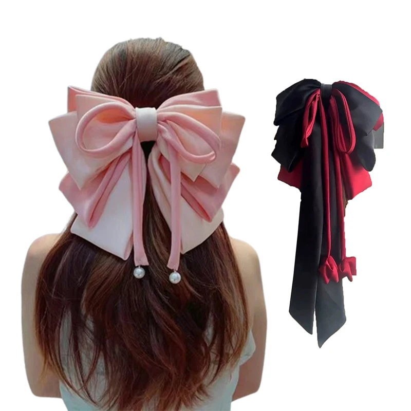 Fashion Extra Large Bow Hair Clip For Women Girls High Quality Hair Accessories Elegant Long Ribbon Bow Spring Clip Gifts
Fashion Extra Large Bow Hair Clip For Women Girls High Quality Hair Accessories Elegant Long Ribbon Bow Spring Clip Gifts