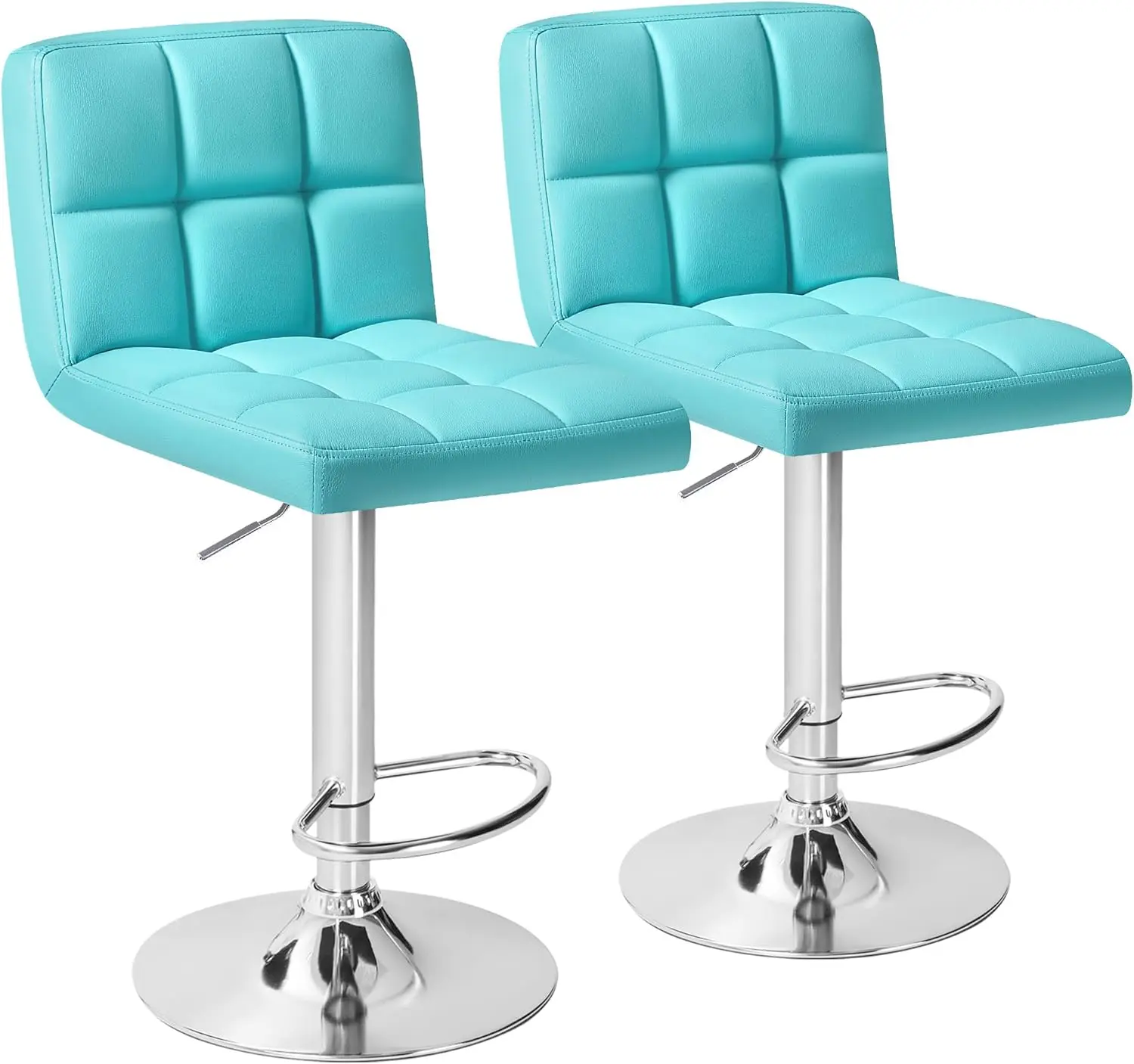 Bar Stools Set of 2, Adjustable Height Armless Barstools Swivel Faux Leather Upholstered Kitchen Counter Stools with Mide Bac
Bar Stools Set of 2, Adjustable Height Armless Barstools Swivel Faux Leather Upholstered Kitchen Counter Stools with Mide Bac