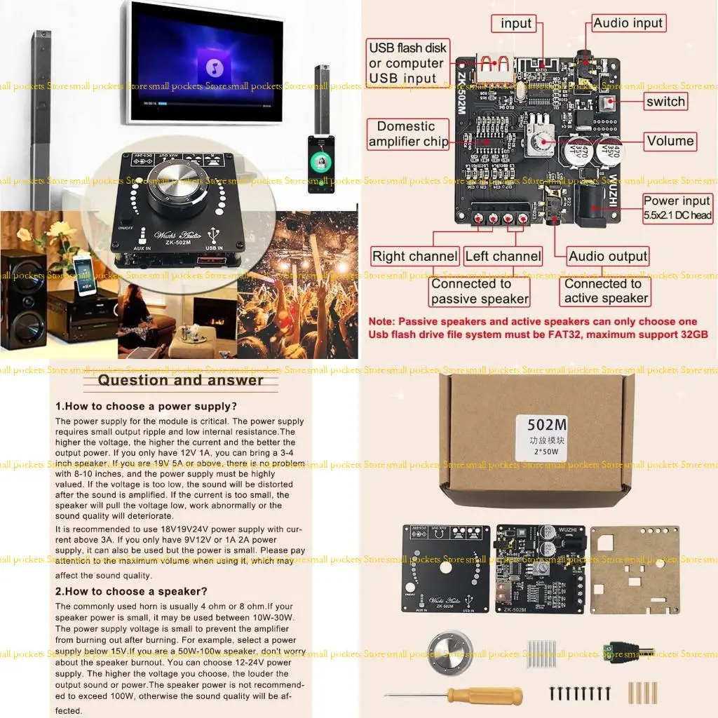 R1WD Adjustable Stereo Digital Power Amplifier Module Component Amplifiers
R1WD Adjustable Stereo Digital Power Amplifier Module Component Amplifiers