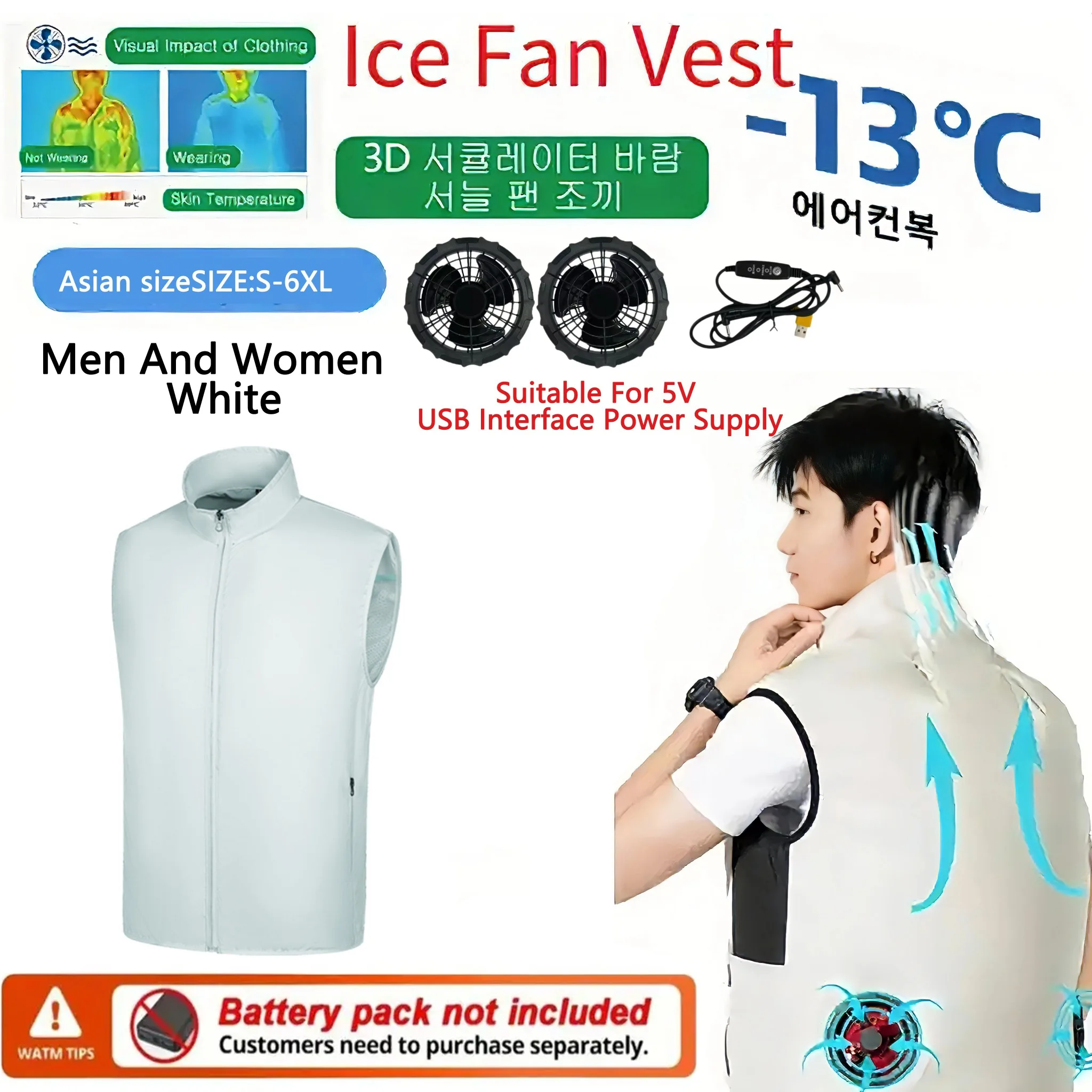 Unisex Cooling Fan Air Conditioned Vest UV Sun Protection Thin Ice Fabric Breathable Anti Heatstroke Lightweight Summer Outdoor
Unisex Cooling Fan Air Conditioned Vest UV Sun Protection Thin Ice Fabric Breathable Anti Heatstroke Lightweight Summer Outdoor