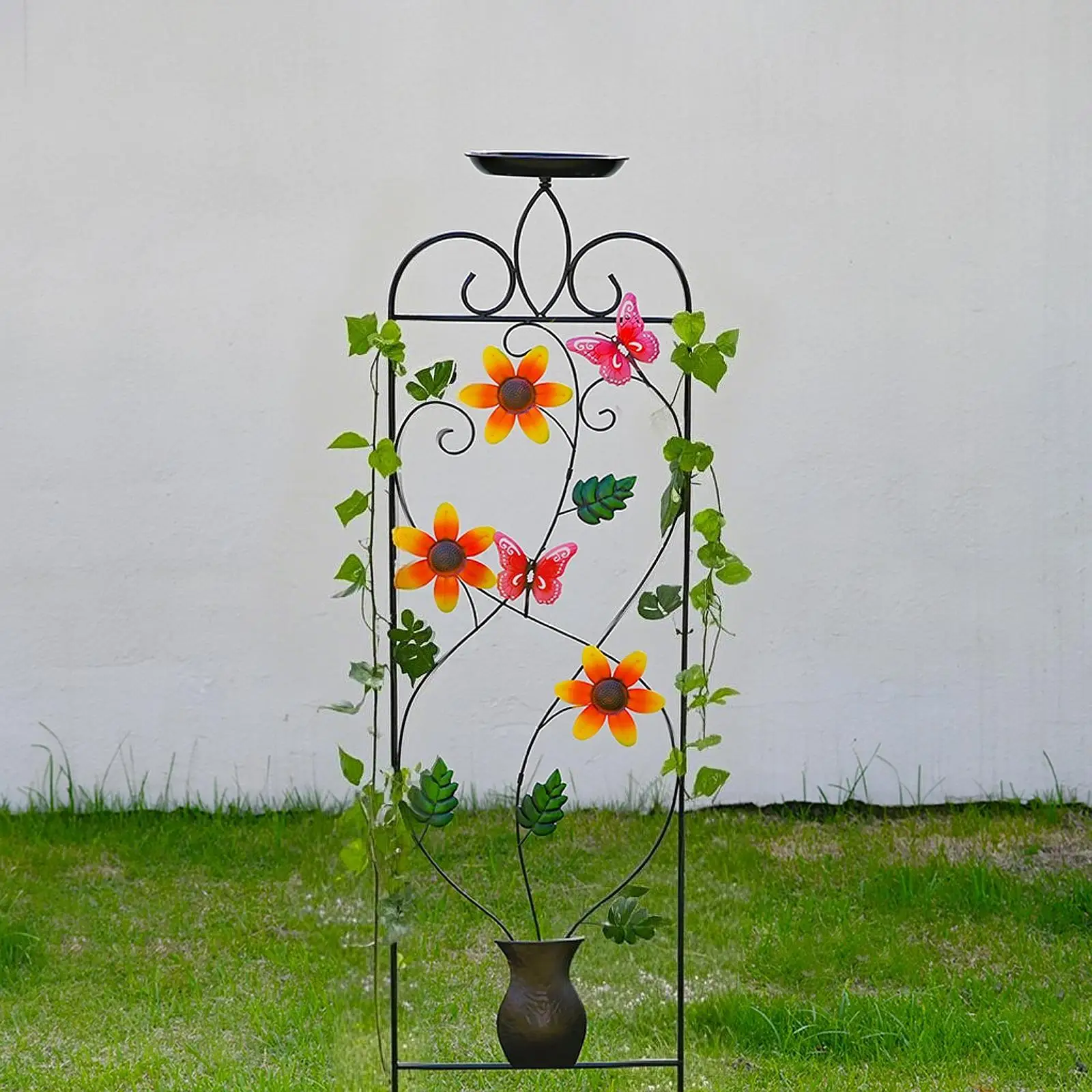 Bird Bath with Garden Trellis with Bird Water Feeder Bowl Vintage Style Garden Plant Support for Outdoors Yard Lawn Backyard
Bird Bath with Garden Trellis with Bird Water Feeder Bowl Vintage Style Garden Plant Support for Outdoors Yard Lawn Backyard
