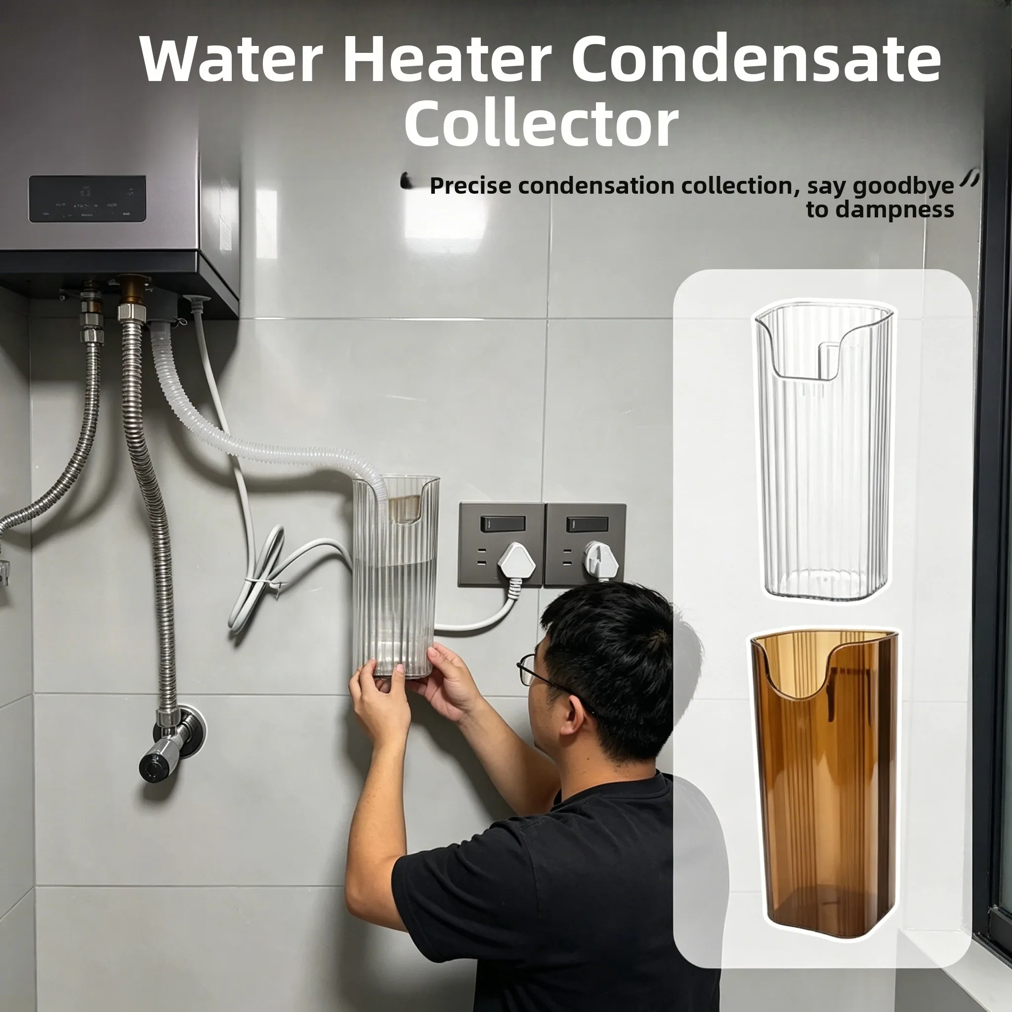 Home Use Water Heater Condensate Drain Collector Transparent Wall Mounted No Drilling Required Leak Proof Storage Bottle
Home Use Water Heater Condensate Drain Collector Transparent Wall Mounted No Drilling Required Leak Proof Storage Bottle