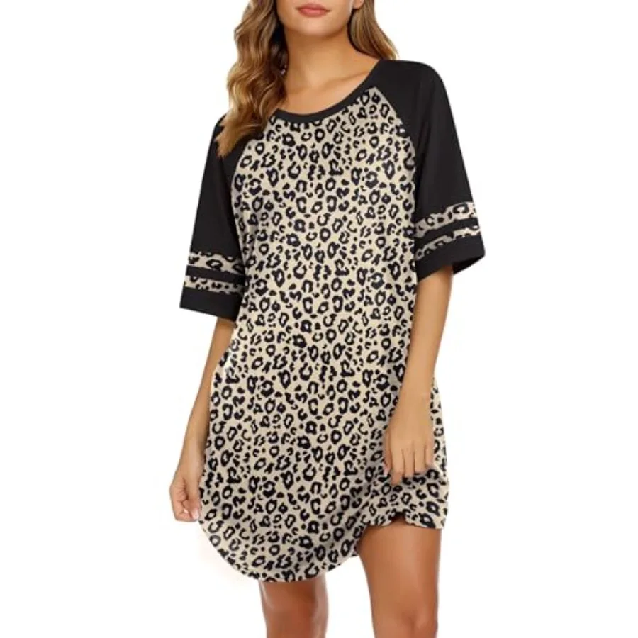Ekouaer Cotton Nightgowns for Women Short Sleeve Sleep Shirts Crew Neck Night Shirts Soft Color Block Night Gown
Ekouaer Cotton Nightgowns for Women Short Sleeve Sleep Shirts Crew Neck Night Shirts Soft Color Block Night Gown