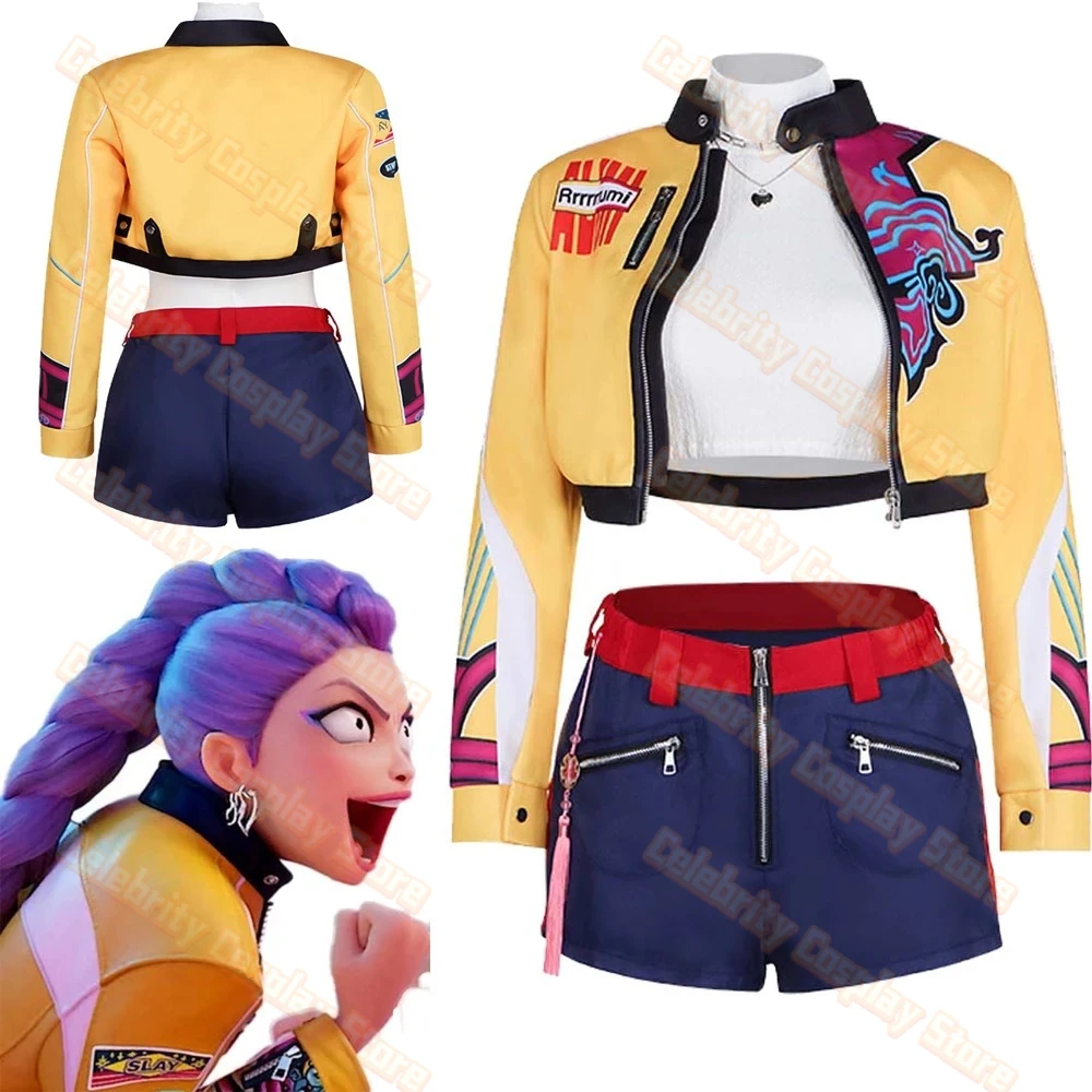 Rumi Cosplay Set Cartoon Demon Role Hunter of KPop Costume Adult Girls Fantasia Jacket Necklace Halloween Women Clothing
Rumi Cosplay Set Cartoon Demon Role Hunter of KPop Costume Adult Girls Fantasia Jacket Necklace Halloween Women Clothing