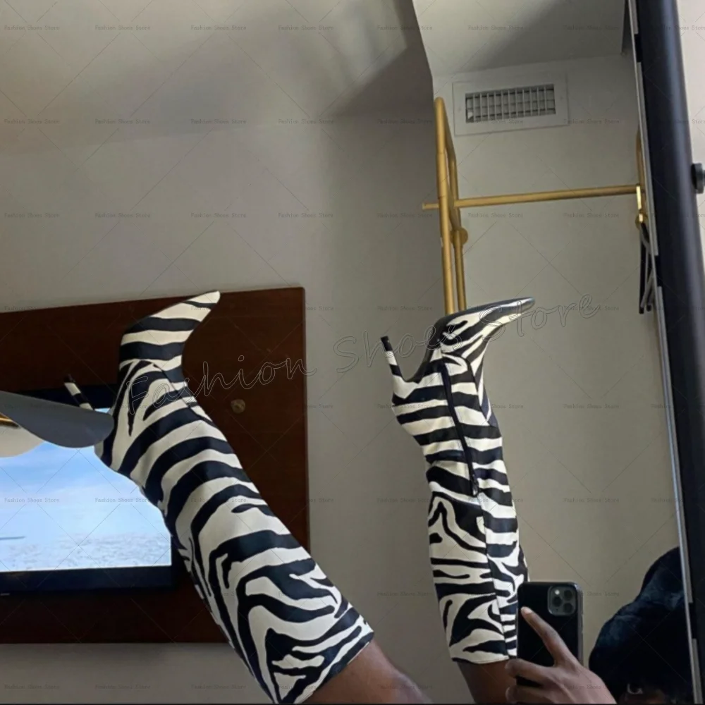 Zebra Pattern Side Zipper Pointed Toe Boots Sexy Women Shoes Stilettos High Heels Party Banquet Dating 2025 Zapatos Para Mujere
Zebra Pattern Side Zipper Pointed Toe Boots Sexy Women Shoes Stilettos High Heels Party Banquet Dating 2025 Zapatos Para Mujere