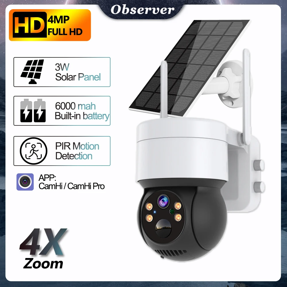 Outdoor Wireless Security Cameras 4MP HD 4x Zoom Motion Detection Solar IP Cam Security Protection Smart Home Video CCTV Camhi
Outdoor Wireless Security Cameras 4MP HD 4x Zoom Motion Detection Solar IP Cam Security Protection Smart Home Video CCTV Camhi
