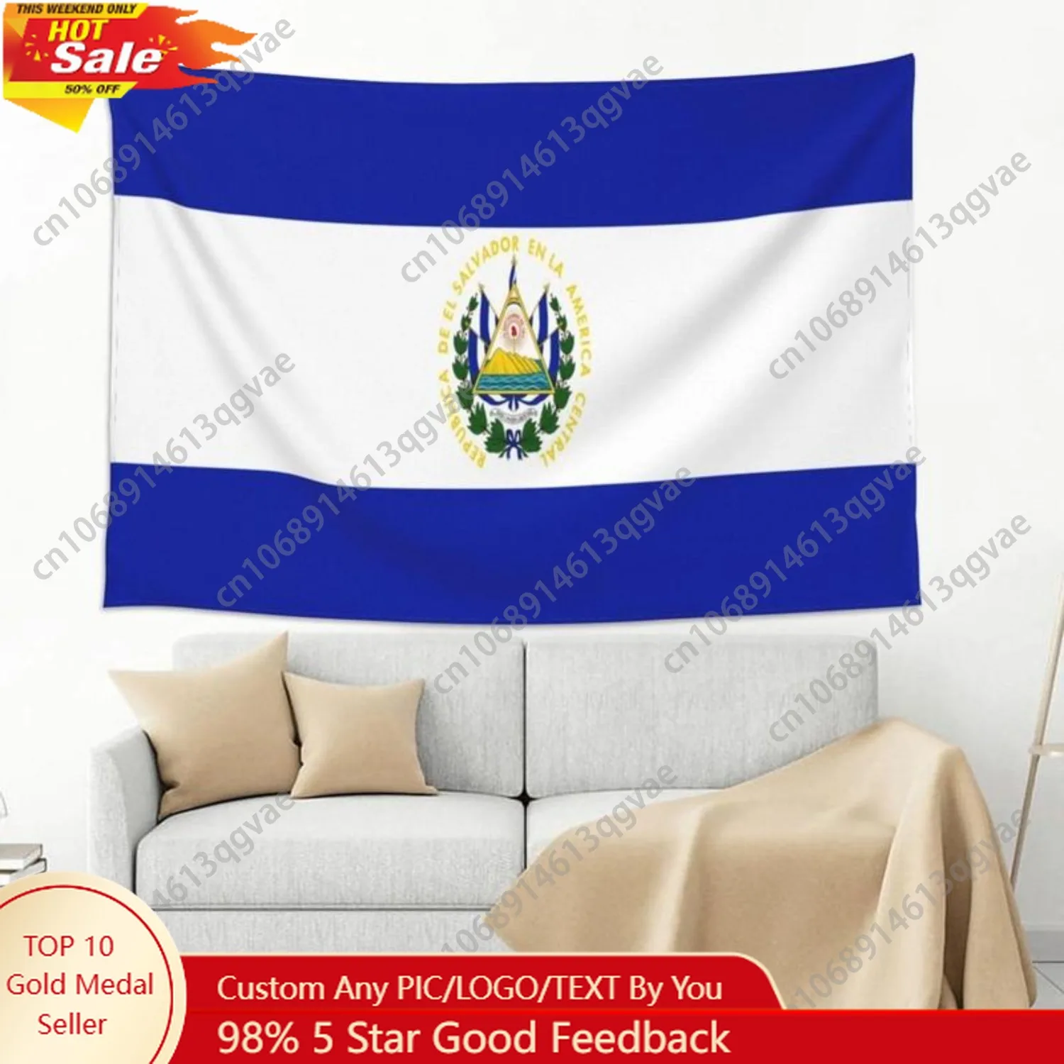 Tapestry El Salvador Flag 60x40 Inch Wall Art for Bedroom Living Room Dorm Custom Decoration
Tapestry El Salvador Flag 60x40 Inch Wall Art for Bedroom Living Room Dorm Custom Decoration