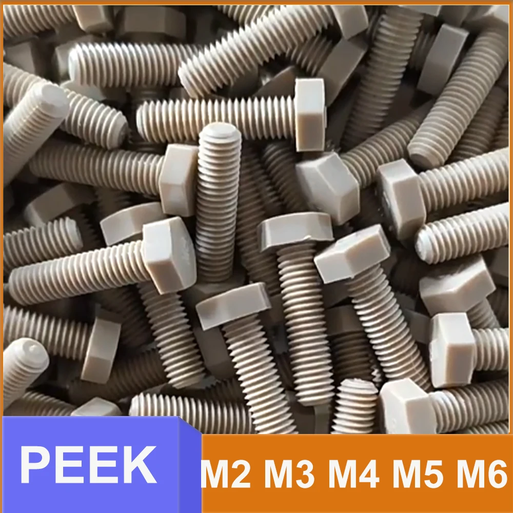 M2 M3 M4 M5 M6 PEEK Hexagon Bolt Insulation Plastic External Hex Head Screw High Temperature Resistant Anticorrosion Fastener
M2 M3 M4 M5 M6 PEEK Hexagon Bolt Insulation Plastic External Hex Head Screw High Temperature Resistant Anticorrosion Fastener