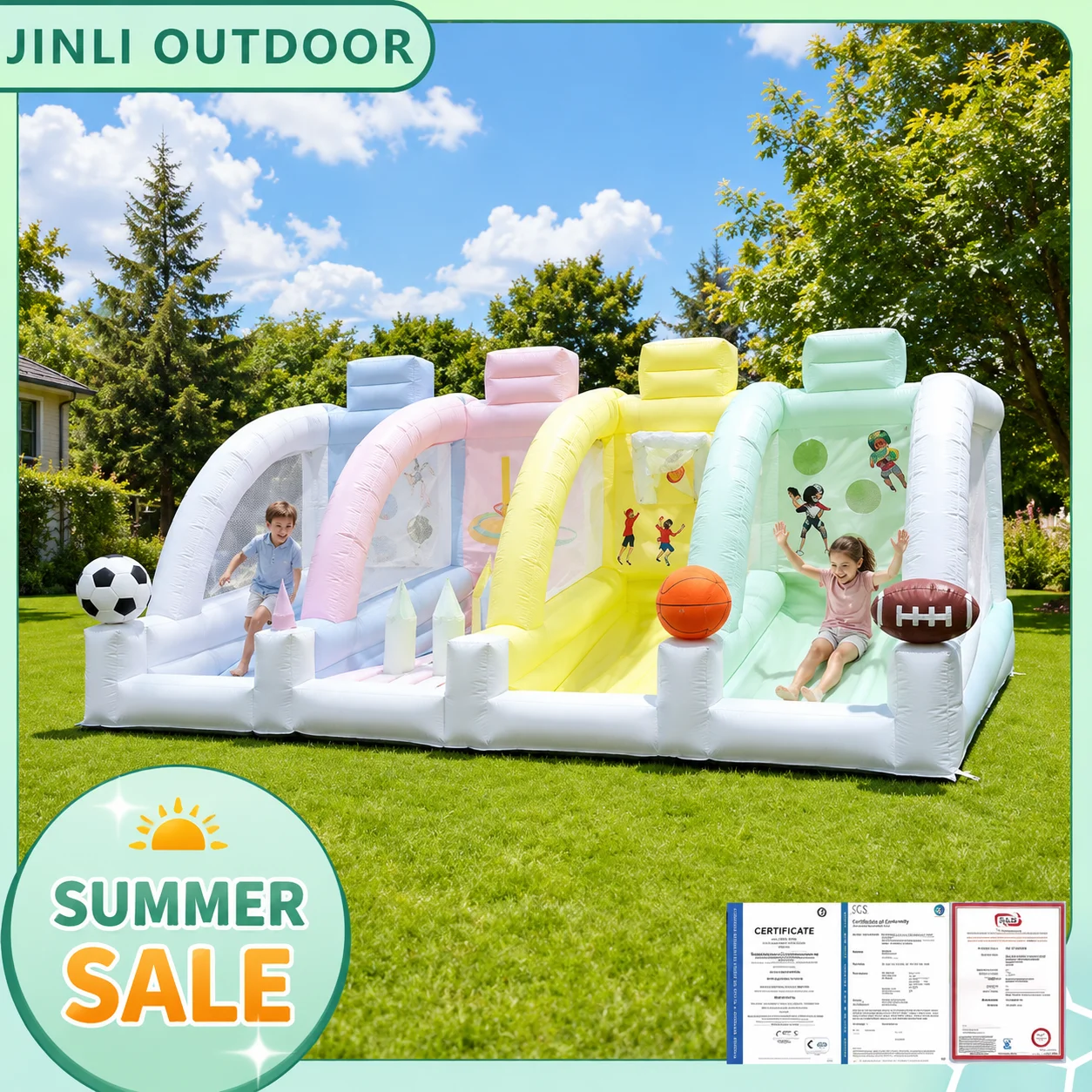 Inflatable Sports Activity Combo With Basketball Shooting Hoop Soccer Football Field For Kids Team Building Heavy Duty New
Inflatable Sports Activity Combo With Basketball Shooting Hoop Soccer Football Field For Kids Team Building Heavy Duty New