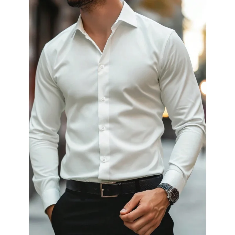 Slim Fit Long Sleeve Men's Shirt Pure Color Casual Fashionable Versatile Comfortable Easy Care Shirt for Spring And beyond
Slim Fit Long Sleeve Men's Shirt Pure Color Casual Fashionable Versatile Comfortable Easy Care Shirt for Spring And beyond