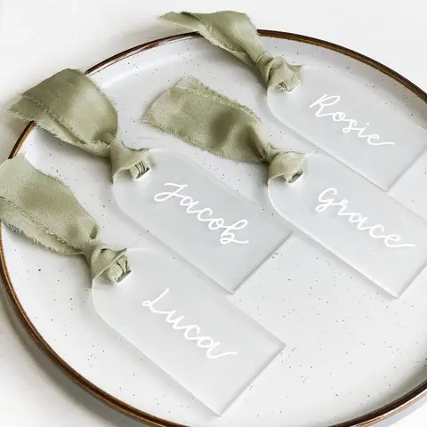 10/20/50Pcs Acryl Hochzeit Tisch Karte Matt Acryl Namensschild Bogen Blank Hochzeit Dekoration Sitzkarten DIY hängen Zeichen