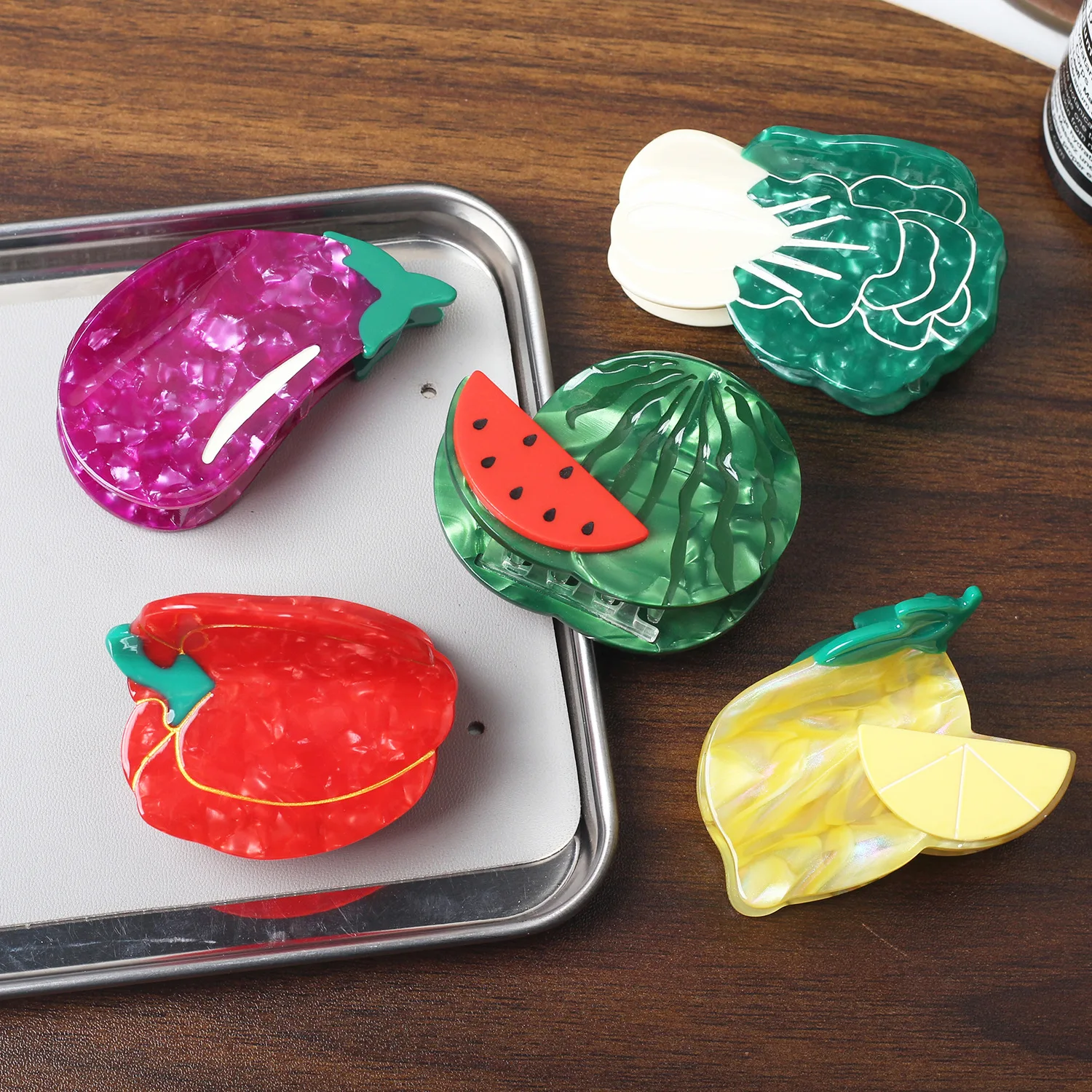 DuoShang NEW Vegetable Fruit Series Hair Claw Acetate Claw Clips Summer Trendy Crab Hair Clips for Women Girls Hair Accessories
DuoShang NEW Vegetable Fruit Series Hair Claw Acetate Claw Clips Summer Trendy Crab Hair Clips for Women Girls Hair Accessories