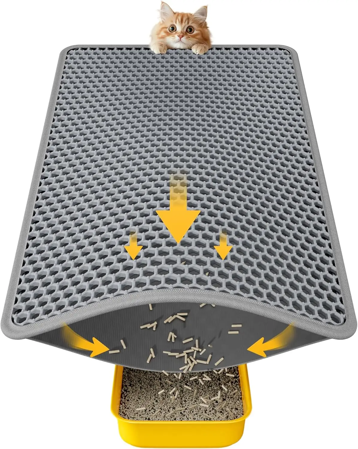 Cat Litter Mat - 23.2" x 14.6" Small Litter Trapping Mat, Easy to Clean, Waterproof, Non-Slip Kitty Litter Mat for Floor, Grey
Cat Litter Mat - 23.2" x 14.6" Small Litter Trapping Mat, Easy to Clean, Waterproof, Non-Slip Kitty Litter Mat for Floor, Grey