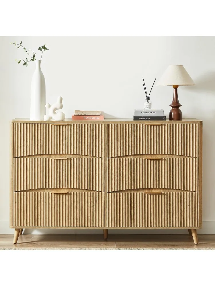 Комод с 6 рифлеными ящиками шириной 55 дюймов, изогнутый комод из светлого дерева, современный комод середины века для спальни, гостиной и гостиной
Комод с 6 рифлеными ящиками шириной 55 дюймов, изогнутый комод из светлого дерева, современный комод середины века для спальни, гостиной и гостиной