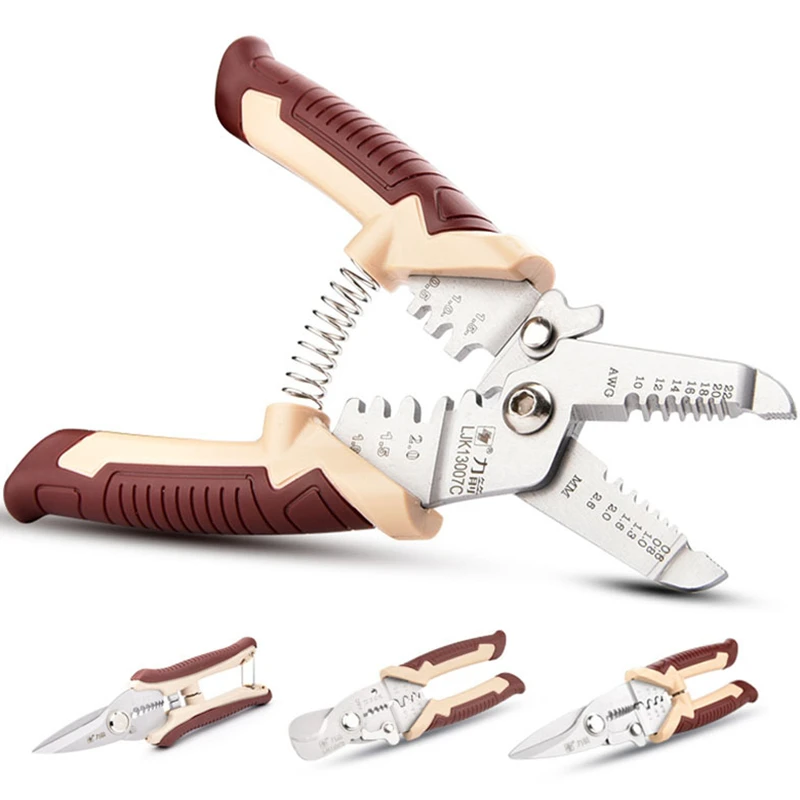 3 in 1 Multifunctional Wire Stripper Electrician Crimping Pliers Curved Blade Convenient And Fast For Cutting Electrician Tool
3 in 1 Multifunctional Wire Stripper Electrician Crimping Pliers Curved Blade Convenient And Fast For Cutting Electrician Tool