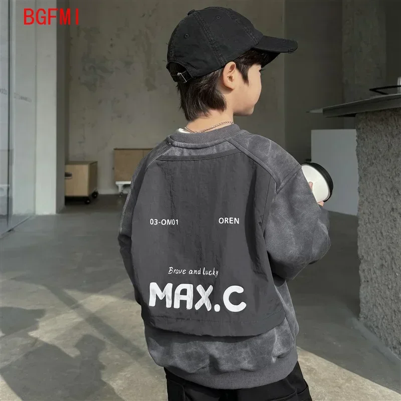 Boy Stylish Versatile Children's Sweatshirt 2025 New Long Sleeve Grey Patchwork T-shirt Loose-fit Korean Unisex Autumn Clothing
Boy Stylish Versatile Children's Sweatshirt 2025 New Long Sleeve Grey Patchwork T-shirt Loose-fit Korean Unisex Autumn Clothing