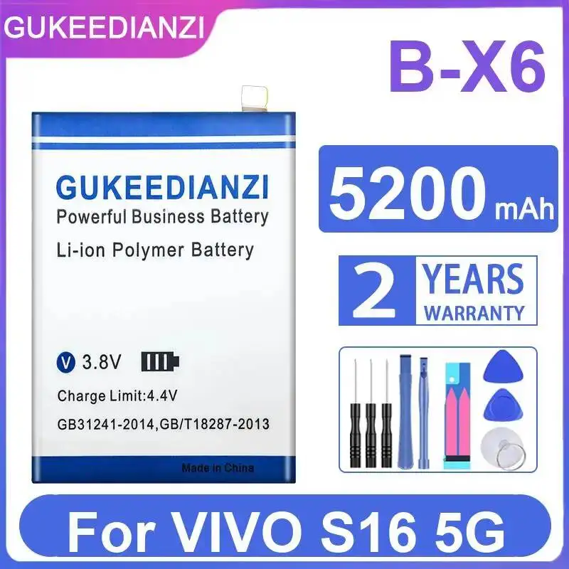 5200 мАч для Vivo S16 5G Премиум Сменный аккумулятор для мобильного телефона B-X6
5200 мАч для Vivo S16 5G Премиум Сменный аккумулятор для мобильного телефона B-X6