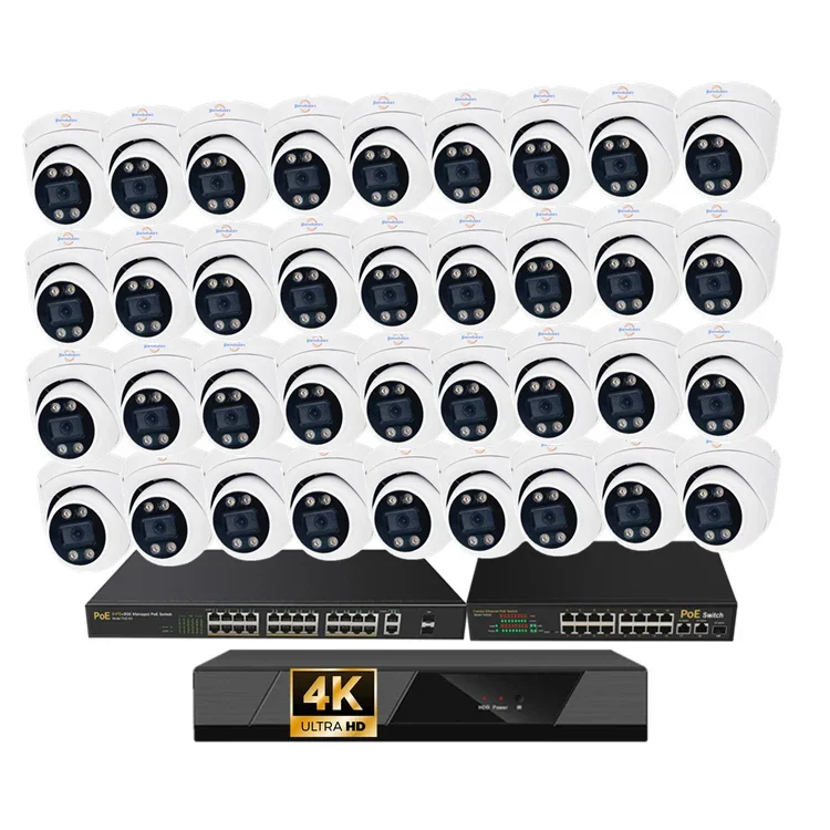Jianvision 4K 8MP POE IP Camera System 36-Channels Turret Dome Smart Motion Detection Color Night Vision Voice Surveillance NVR
Jianvision 4K 8MP POE IP Camera System 36-Channels Turret Dome Smart Motion Detection Color Night Vision Voice Surveillance NVR