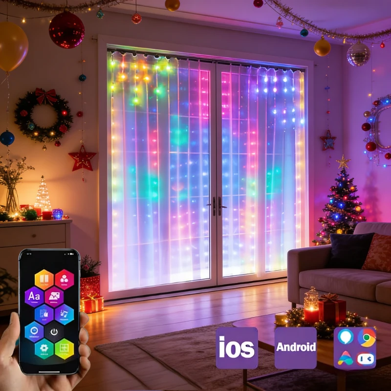 Smart Bluetooth APP LED Curtain Lights 400LEDs DIY Picture Display String Lights for Wedding Christmas Party Home Decoration
Smart Bluetooth APP LED Curtain Lights 400LEDs DIY Picture Display String Lights for Wedding Christmas Party Home Decoration
