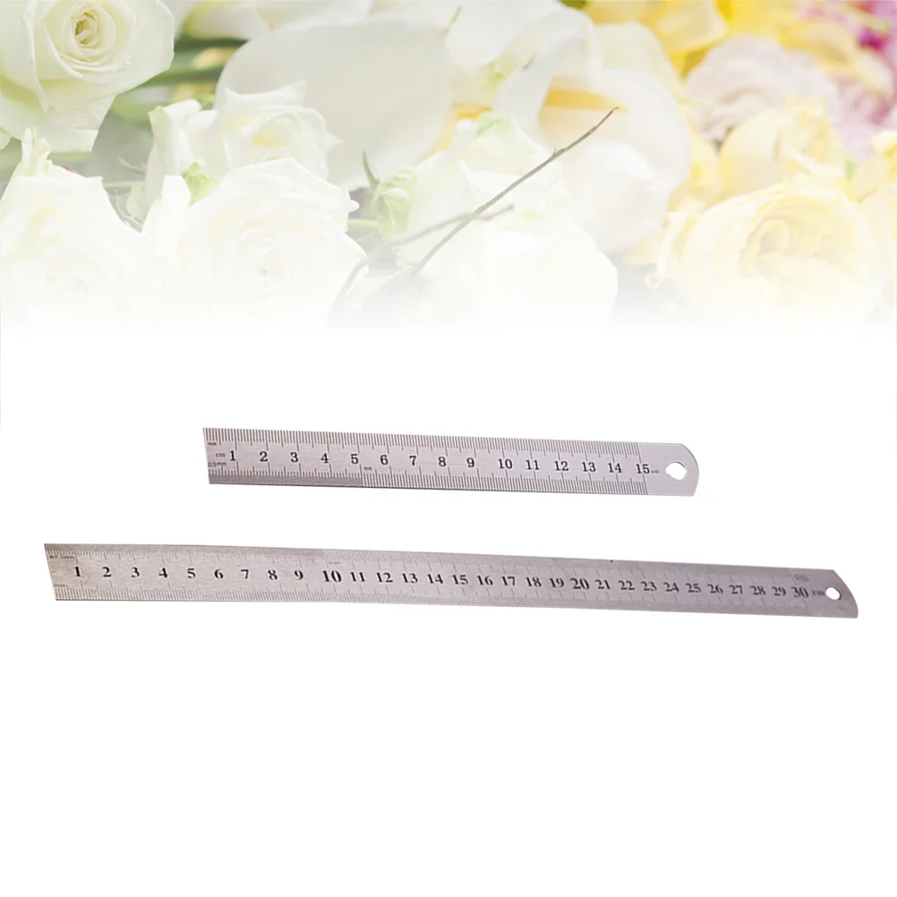 2pcs Stainless Steel Ruler 15Cm 30Cm Metal Straight Edge Dual Scale Metric Measurement Engineering Office School
2pcs Stainless Steel Ruler 15Cm 30Cm Metal Straight Edge Dual Scale Metric Measurement Engineering Office School