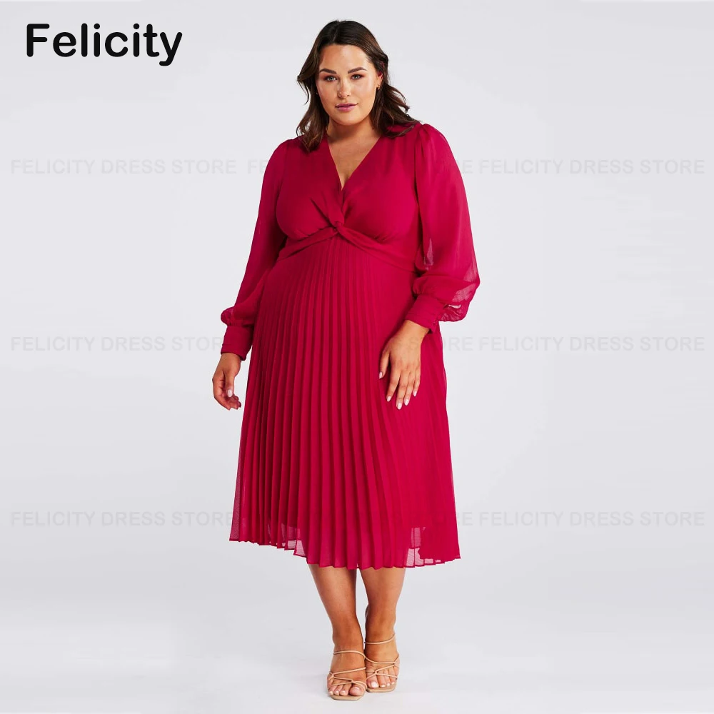 Red Simple Plus Size Mother of the Bride Dress 2023 A-Line V-Neck Wedding Guest Dresses Pleated Tea-Length Formal Occasion Gowns
Red Simple Plus Size Mother of the Bride Dress 2023 A-Line V-Neck Wedding Guest Dresses Pleated Tea-Length Formal Occasion Gowns