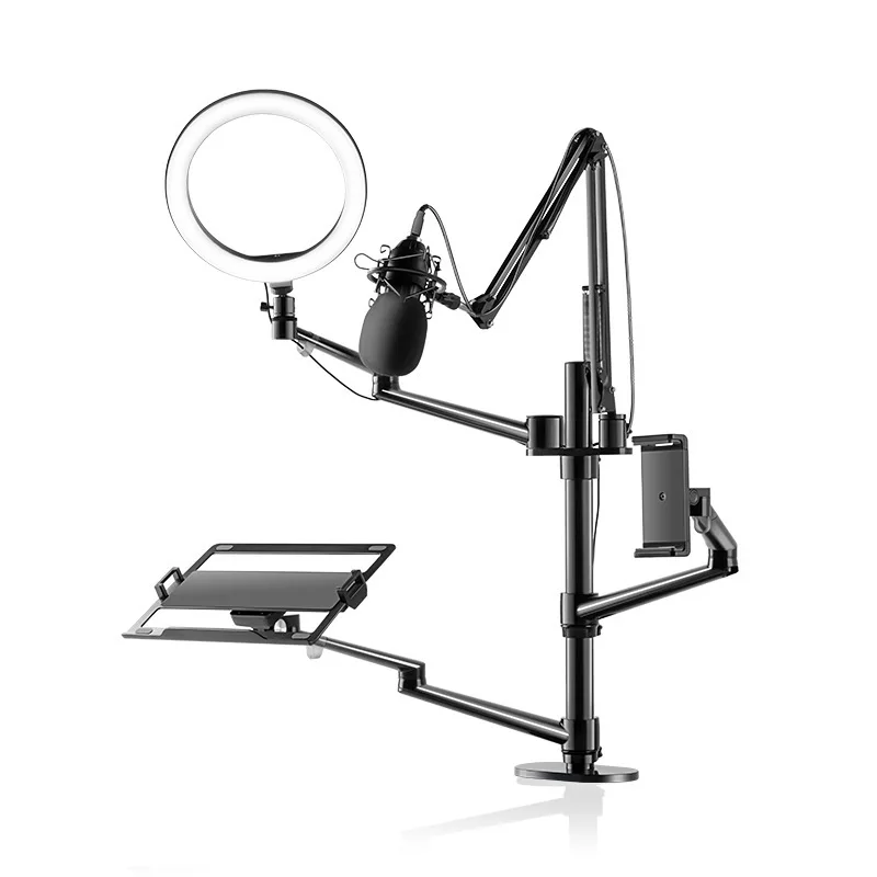 Настольная подставка для селфи, набор 6-в-10 дюймов, светодиодное кольцевое крепление для микрофона, совместимое с монитором ноутбука, планшетом, телефоном
Настольная подставка для селфи, набор 6-в-10 дюймов, светодиодное кольцевое крепление для микрофона, совместимое с монитором ноутбука, планшетом, телефоном