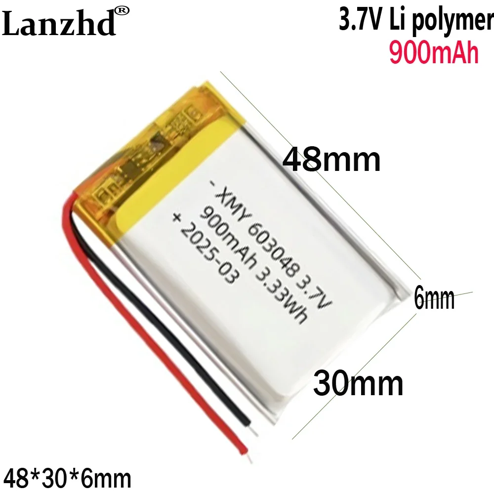 3.7V polymer lithium battery 900mAh For head-mounted miner's lamp children's camera car purifier battery 603048
3.7V polymer lithium battery 900mAh For head-mounted miner's lamp children's camera car purifier battery 603048