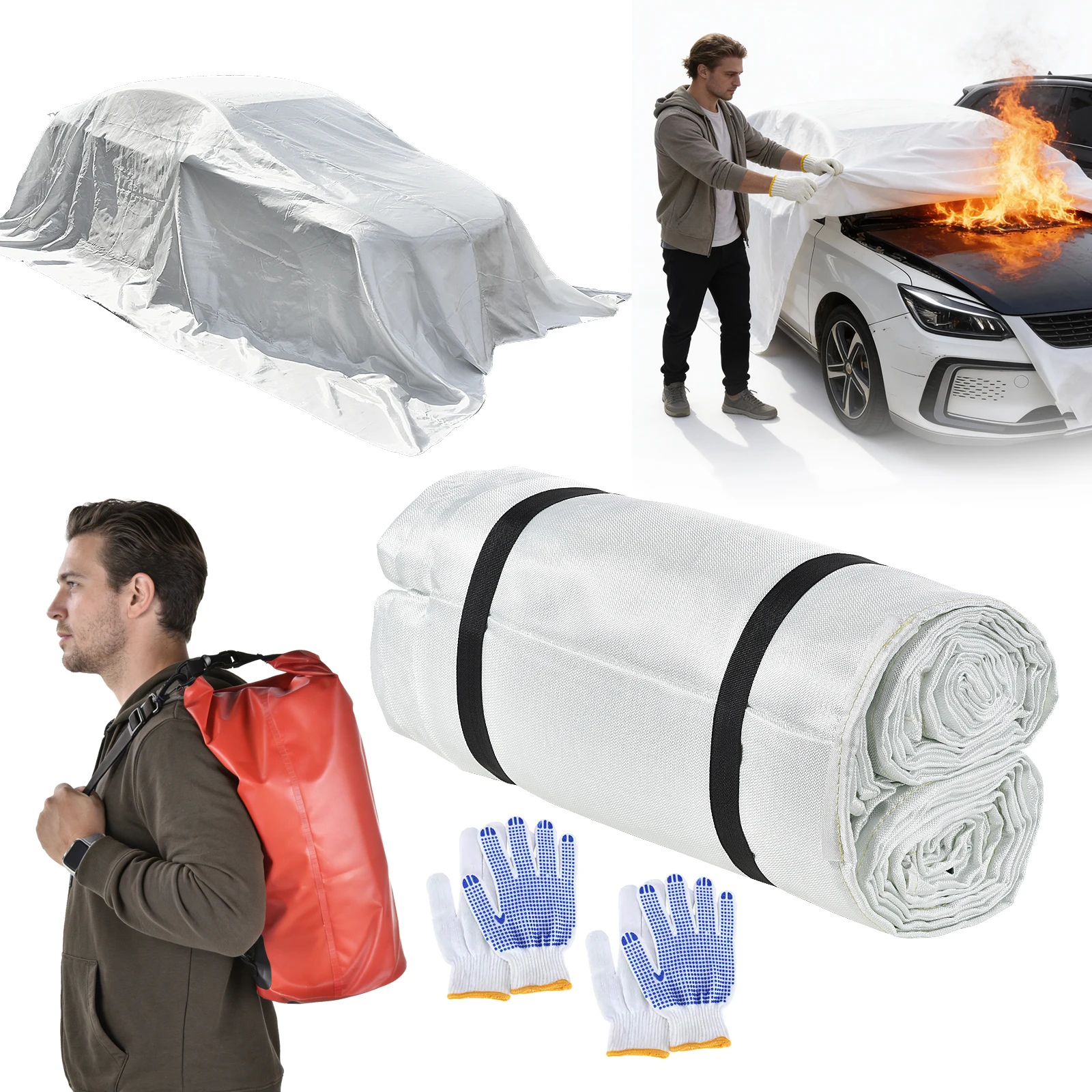 Fireproof Blanket 13.1x19.6 Ft Large Fibreglass Vehicle Flame Blanket for Vehicle Car Truck Outdoor Urgent Rescue Protection
Fireproof Blanket 13.1x19.6 Ft Large Fibreglass Vehicle Flame Blanket for Vehicle Car Truck Outdoor Urgent Rescue Protection