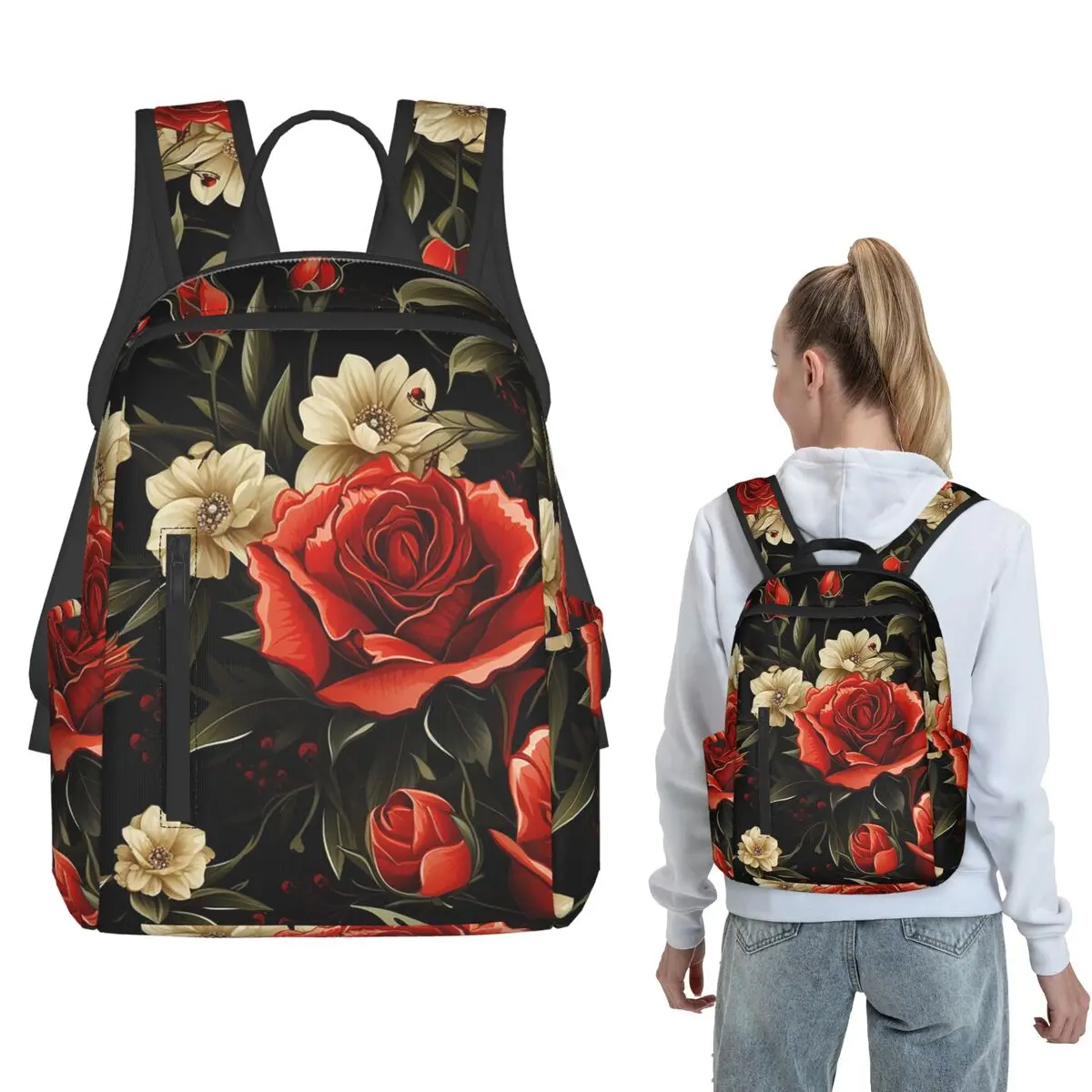 Realistic Red Rose In Dark Pattern Backpack Daypack Kids BookBag School Bag Shoulder Bags for Men Women
Realistic Red Rose In Dark Pattern Backpack Daypack Kids BookBag School Bag Shoulder Bags for Men Women