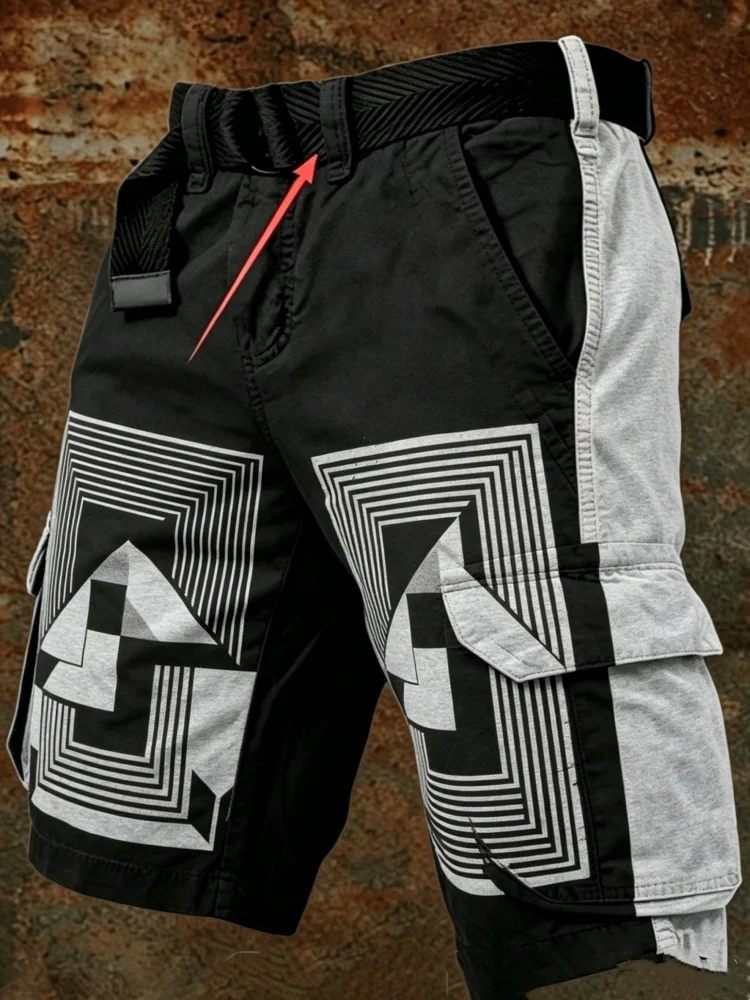 Mens Hip Hop Cargo Shorts Geometric Print Loose Fit Multi Pockets Elastic Waist Casual Streetwear Summer Shorts
Mens Hip Hop Cargo Shorts Geometric Print Loose Fit Multi Pockets Elastic Waist Casual Streetwear Summer Shorts