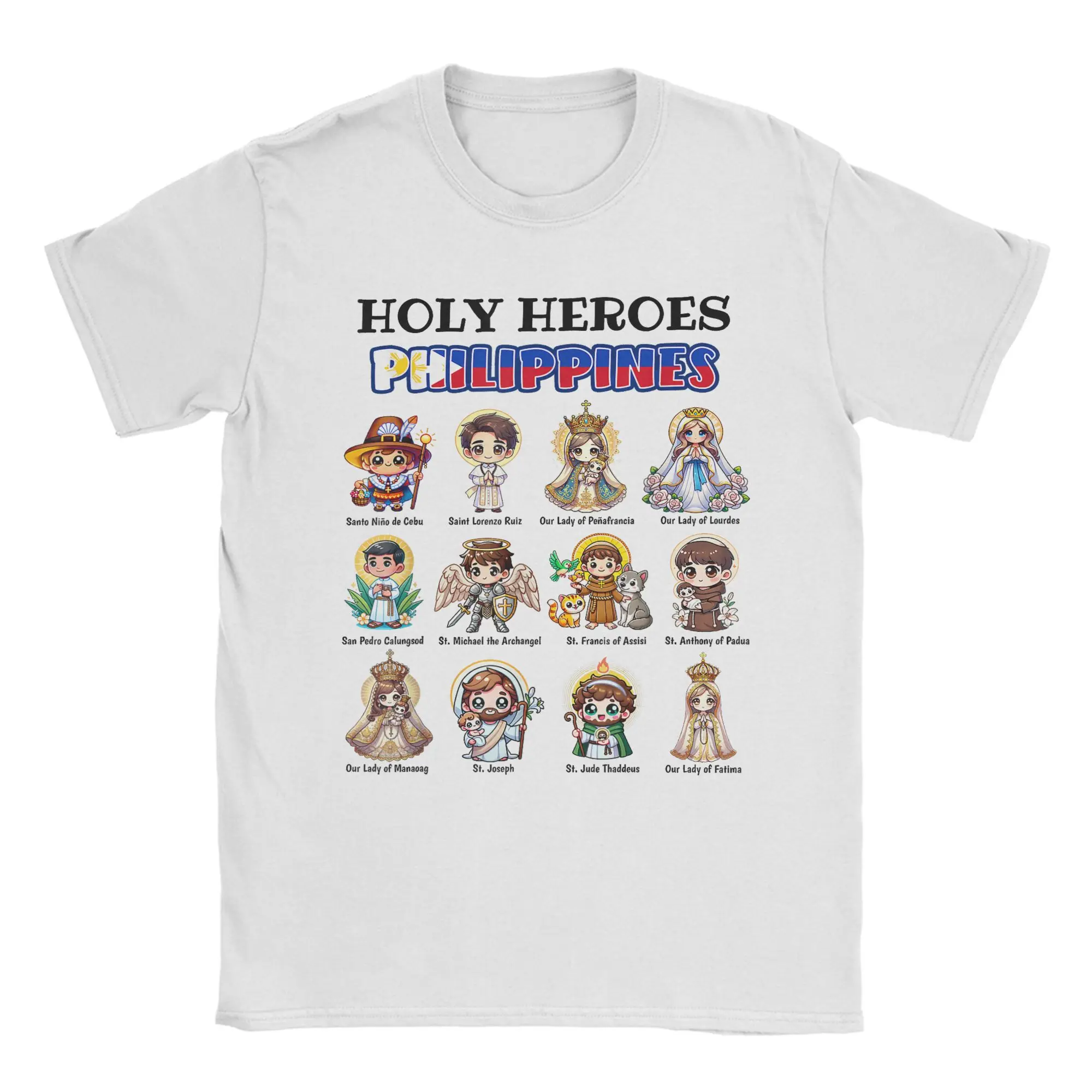 Men's Holy Heroes Filipino Catholics Saints T Shirt Devout Christians Pure Cotton Tops Vintage Round Neck Tees Plus Size T-Shirt
Men's Holy Heroes Filipino Catholics Saints T Shirt Devout Christians Pure Cotton Tops Vintage Round Neck Tees Plus Size T-Shirt