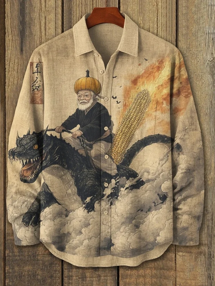 Осенне-летние мужские топы в стиле ретро, урожай, кукуруза, старик, езда на динозаврах, рубашка с длинными рукавами, повседневная гавайская одежда
Осенне-летние мужские топы в стиле ретро, урожай, кукуруза, старик, езда на динозаврах, рубашка с длинными рукавами, повседневная гавайская одежда