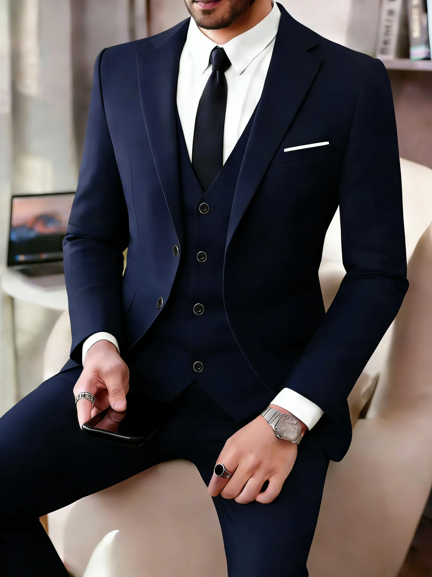 Мужской костюм-тройка, зеленый с отложным воротником, большой размер, брюки, галстук, свадебный наряд, жилет, рабочая униформа, праздничный подарок
Мужской костюм-тройка, зеленый с отложным воротником, большой размер, брюки, галстук, свадебный наряд, жилет, рабочая униформа, праздничный подарок