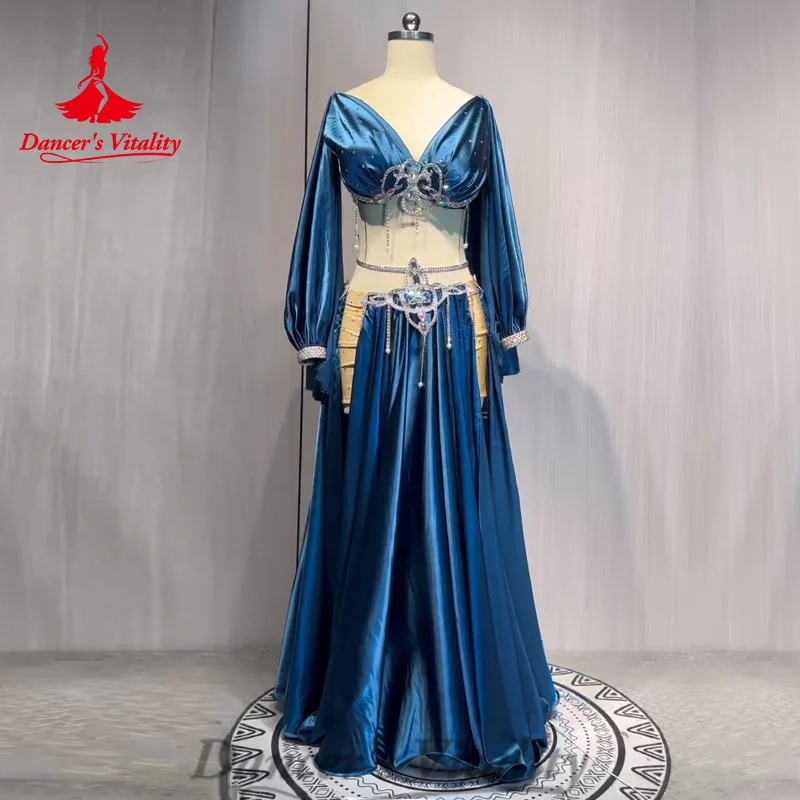 Belly Dance Costume Suit Women's Customized Diamond Long Sleeved Tops+Satin Split Long Skirt Oriental Dance Performance Costumes
Belly Dance Costume Suit Women's Customized Diamond Long Sleeved Tops+Satin Split Long Skirt Oriental Dance Performance Costumes