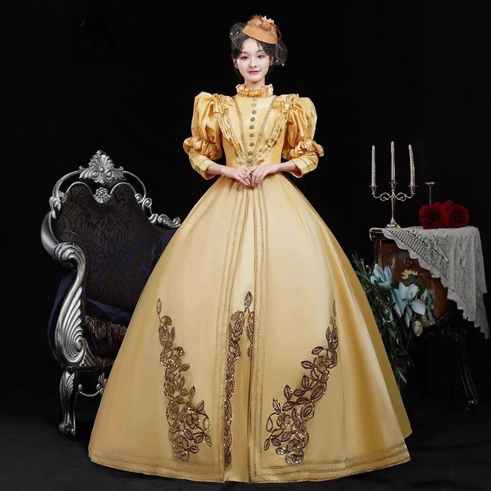 Yellow Medieval Court Dress Retro Stage Drama Studio Photo Catwalk Host Costume Woman Dresses Elegant Party Luxury Evening Gowns
Yellow Medieval Court Dress Retro Stage Drama Studio Photo Catwalk Host Costume Woman Dresses Elegant Party Luxury Evening Gowns