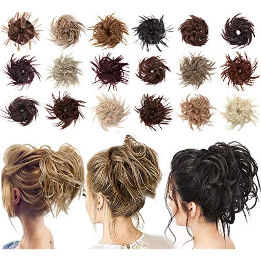 Tousled Updo Messy Bun Hair Piece: Synthetic Wavy Extension Ponytail with Elastic Band, Brown, Instant Chignon for Daily Wear
Tousled Updo Messy Bun Hair Piece: Synthetic Wavy Extension Ponytail with Elastic Band, Brown, Instant Chignon for Daily Wear