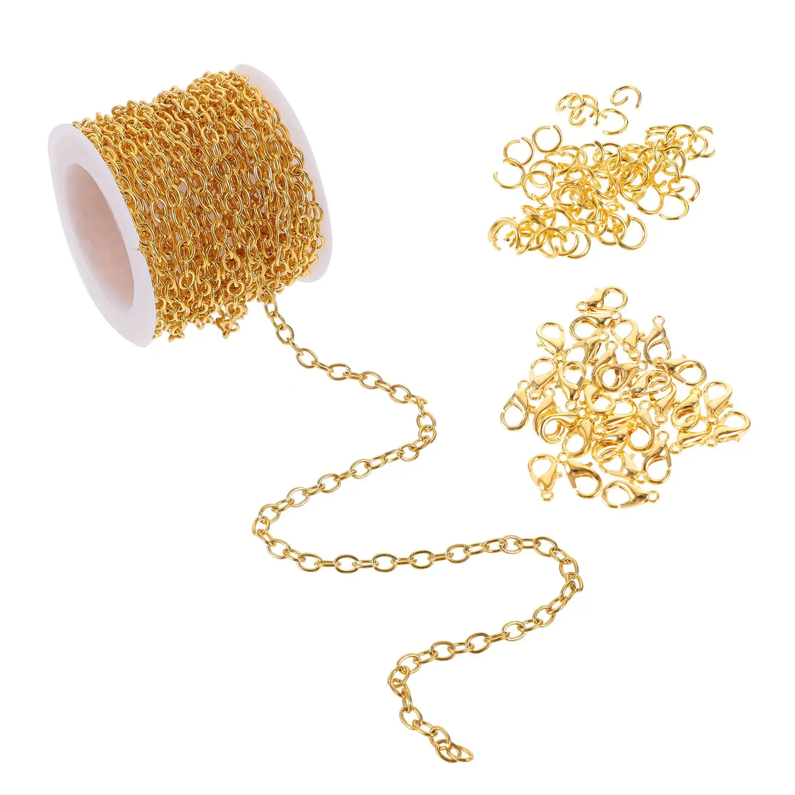 DIY H made Jewelry Necklace Bracelet Chain Set Metal Lobster Clasps Golden Cross Chain for Crafts Accessories Repair
DIY H made Jewelry Necklace Bracelet Chain Set Metal Lobster Clasps Golden Cross Chain for Crafts Accessories Repair