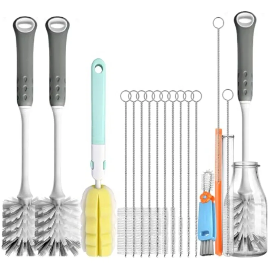14Pcs Bottle Brush Cleaner Set, Long Handle Bottle Brushes, Sponge Brushes, 3-in-1 Water Bottle Cleaner Brushes and Straw Brush
14Pcs Bottle Brush Cleaner Set, Long Handle Bottle Brushes, Sponge Brushes, 3-in-1 Water Bottle Cleaner Brushes and Straw Brush